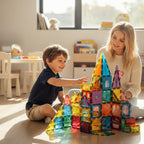Anbalulu｜100 Pcs Magnetic Building Tiles Set with 2 Cars