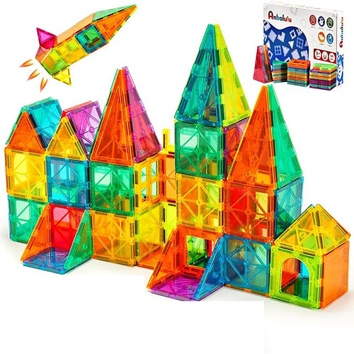 Anbalulu 20 Pieces Magnetic Tiles Triangle Extension Kit Building Set for Kids