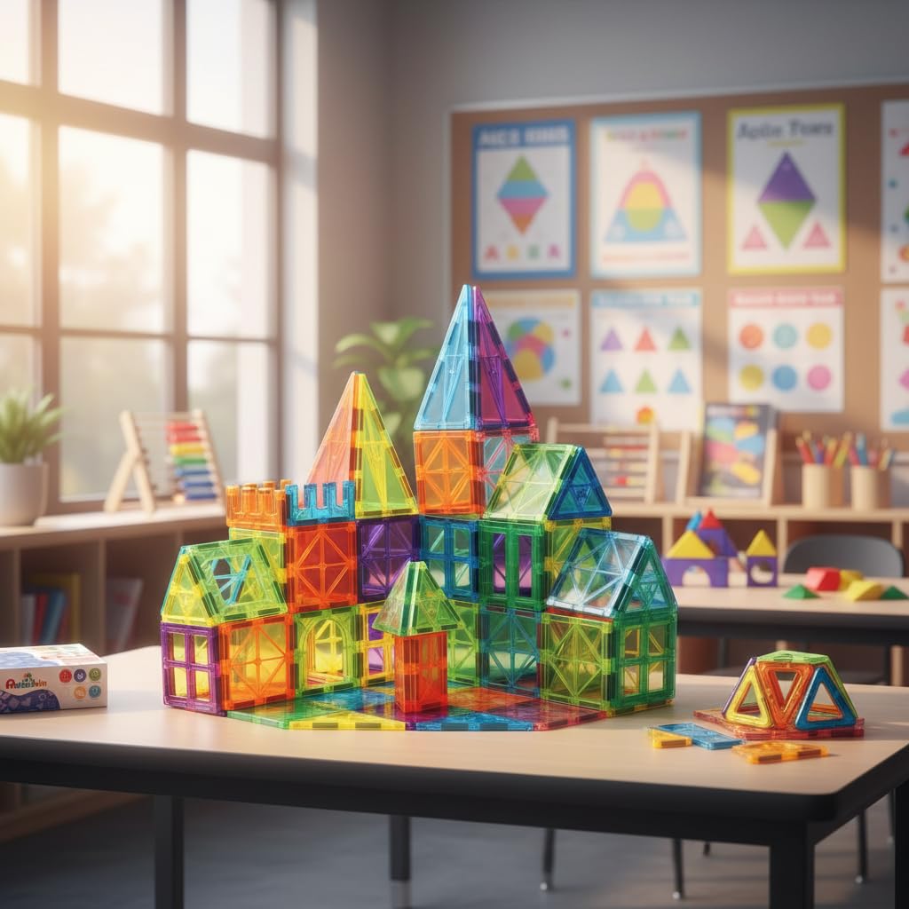 Anbalulu｜63 Pcs Magnetic Building Tiles Set